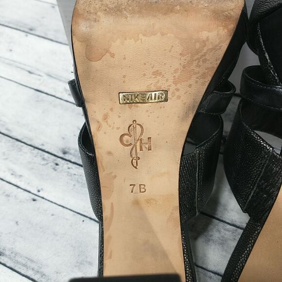 Cole Haan Country Black Leather SZ 7B Mule Sandals Open Toe - Picture 6 of 10